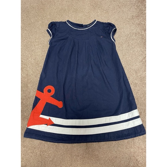 Tommy Hilfiger Other - Tommy Hilfiger Navy blue red anchor button back 4T Little Girl Dress